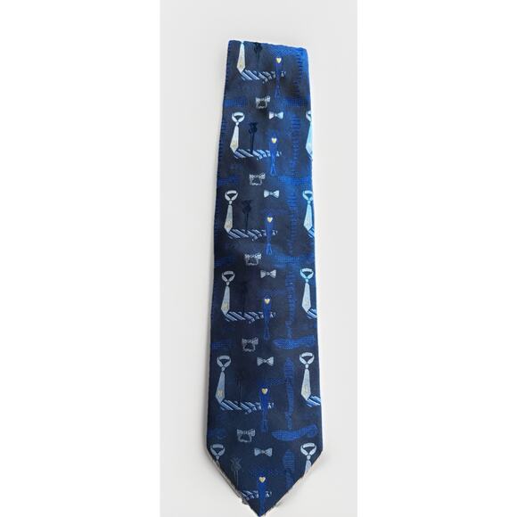 VINTAGE MOSCHINO SILK TIE All Over Tie Pattern MOSCHINO MADE IN ITALY - Picture 5 of 5